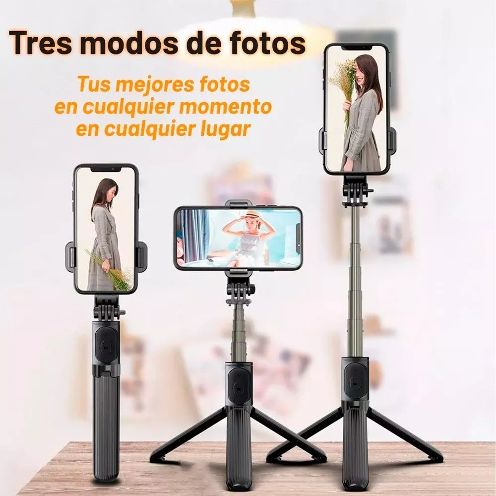 Selfie Stick Bluetooth Rotación 360° Disparador Bluetooth