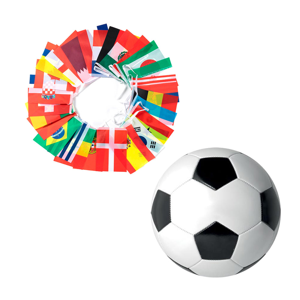Banderas decorativas más balón de fútbol