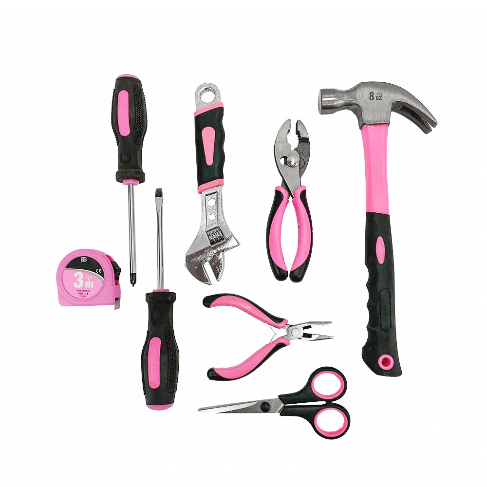 Juego de 8 herramientas color rosa
