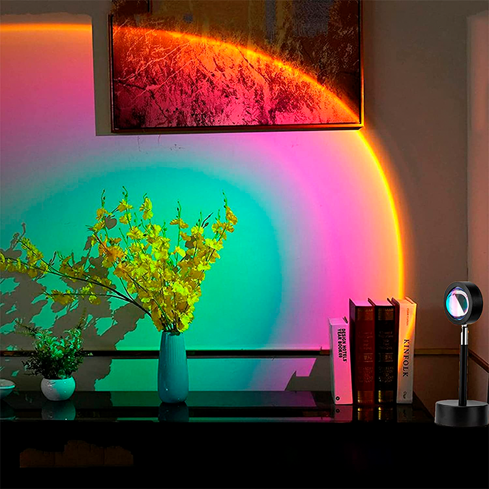 Lámpara de pie proyectora efecto rainbow