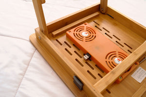 Mesa bambú ventilador para laptop