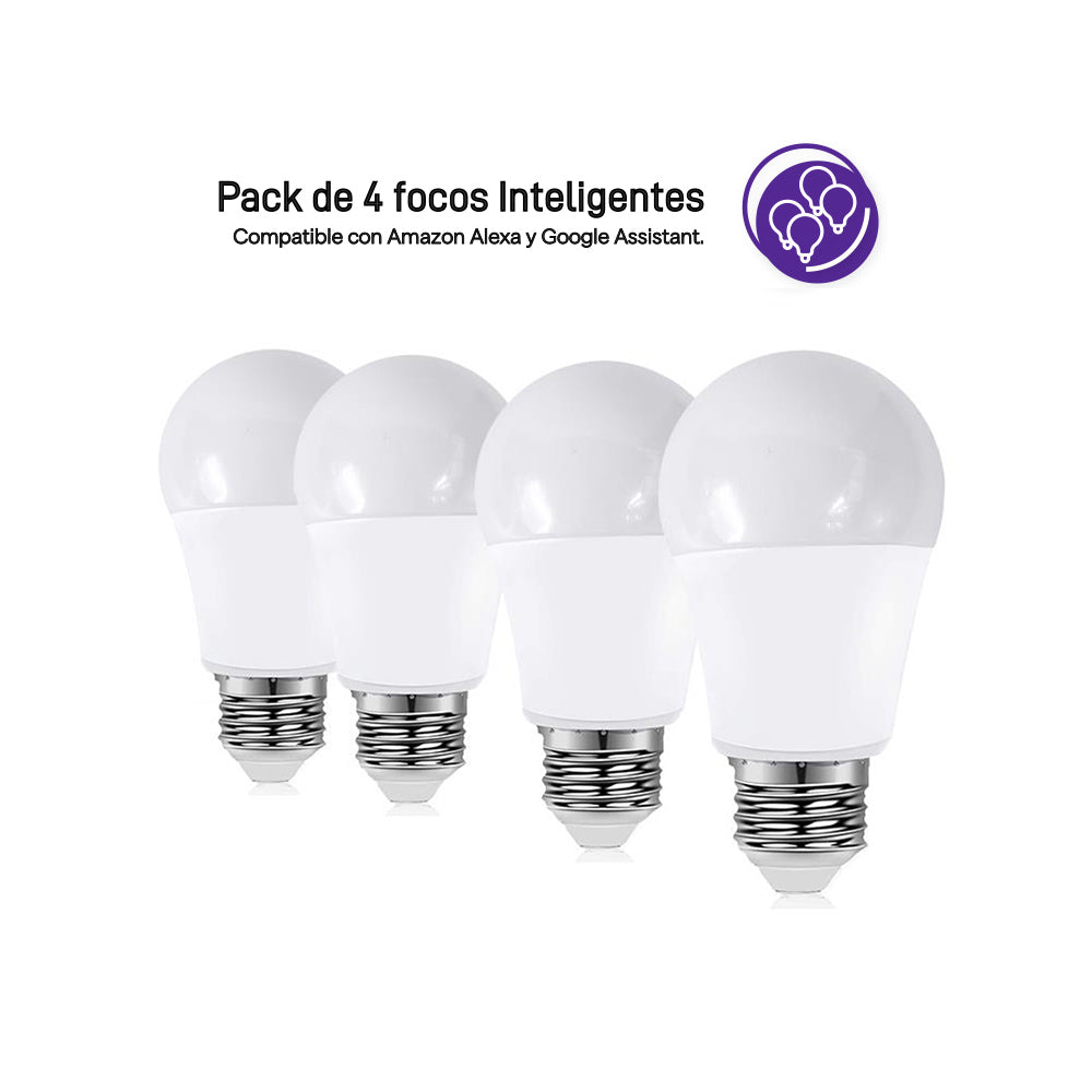 Pack de 4 focos Inteligentes