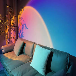 Lámpara de pie proyectora efecto rainbow