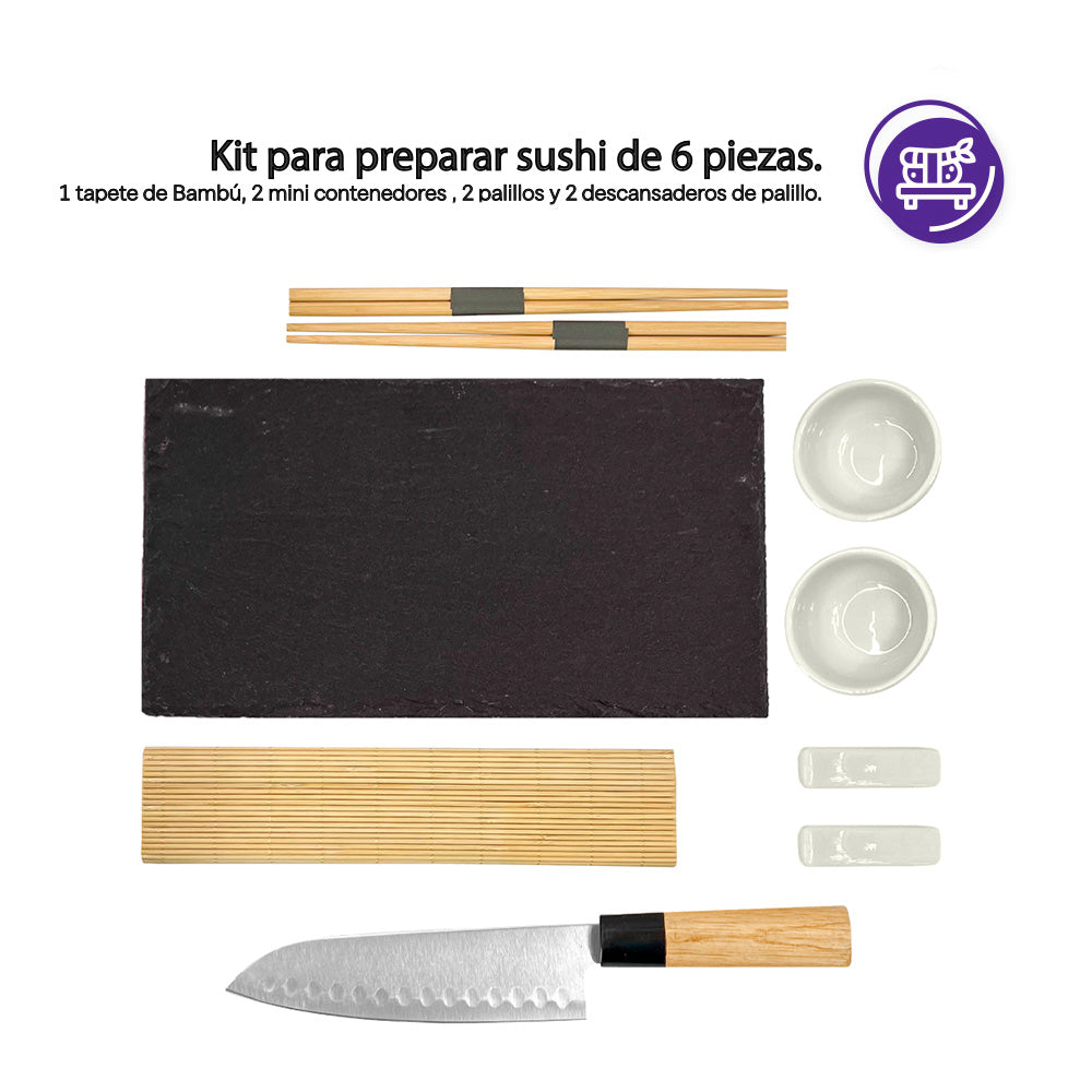 Kit para preparar sushi incluye 6 piezas